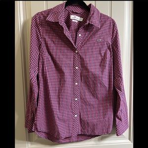 Vineyard vines pink and navy gingham button down